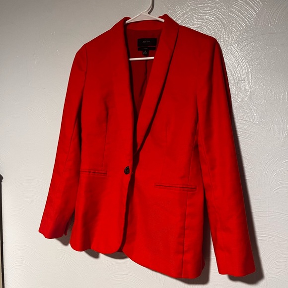 J. Crew Parke Blazer in Red Linen Blend Single Breasted Button Button Cuff Lined - Picture 7 of 9